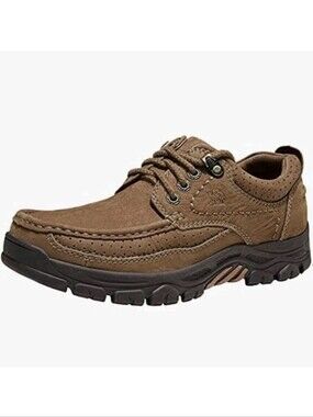 NEW Camel Crown Brown Leather Lace-up Loafers Oxford Casual Khaki Men's Sz 12